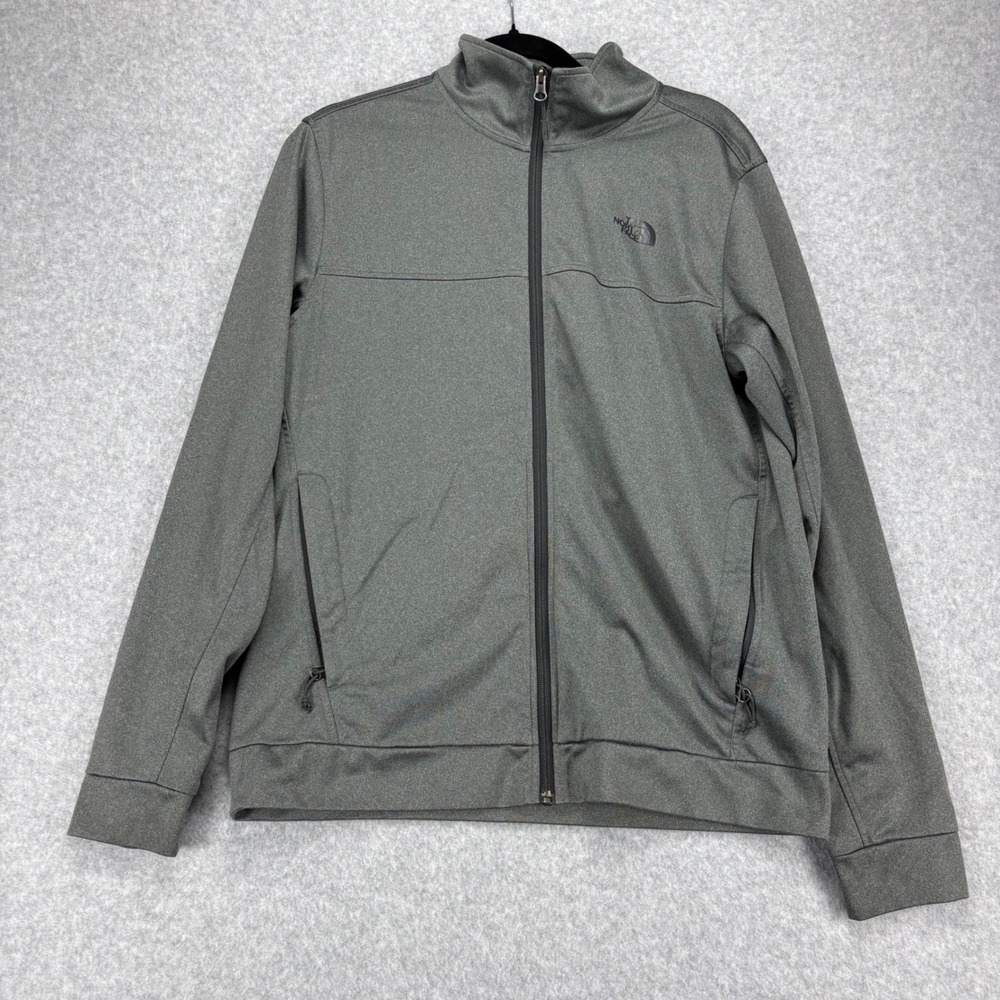 The North Face Full Zip Jacket Mens M Grey Hiking Activewear Casual Sporty Layer